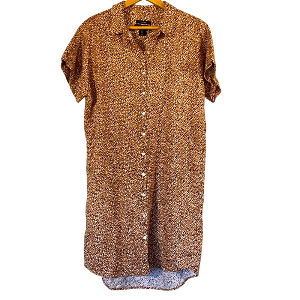 Tahari Linen‎ Dot Print Shirt Dress